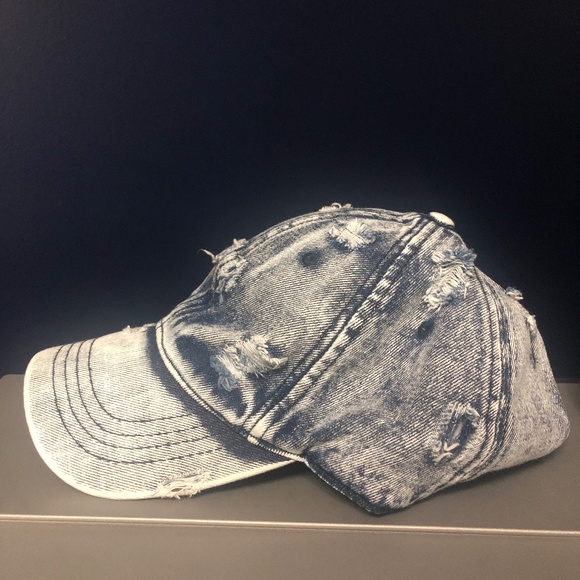 Distressed Denim Hat / Cap - Picture 2 of 4